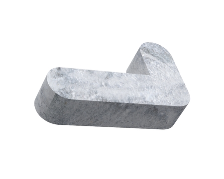 Concrete Capital Letter - L isolated on white background . 3D render Illustration