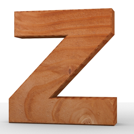 3D decorative wooden Alphabet, capital letter Zの写真素材