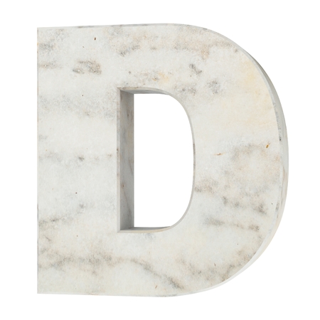 The Capital Letter - D from stone. 3D Render Illustrationの写真素材