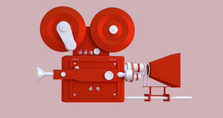 3D Illustration. Movie-cinema camera cartoon style.の写真素材