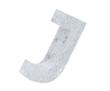 Concrete Capital Letter - J isolated on white background. 3D render Illustrationの写真素材