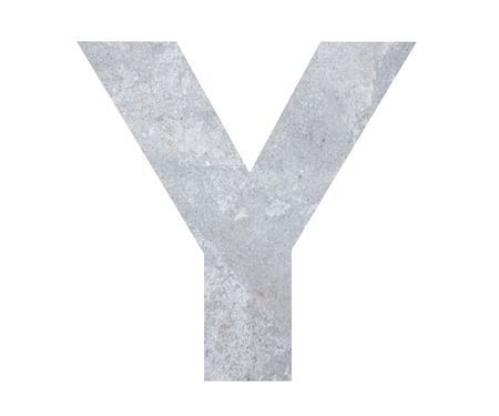 Concrete Capital Letter - Y isolated on white background. 3D render Illustrationの写真素材