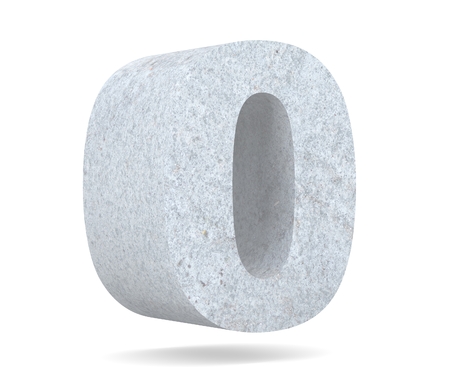 3D rendering concrete number 0 zero. 3D render Illustration.の写真素材