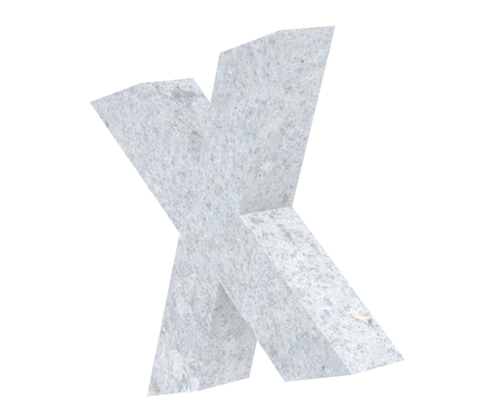 Concrete Capital Letter - X isolated on white background. 3D render Illustrationの写真素材