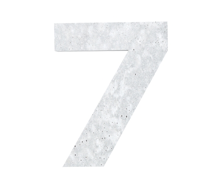3D rendering concrete number 7 seven. 3D render Illustration.