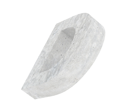 Concrete Capital Letter - D isolated on white background. 3D render Illustrationの写真素材