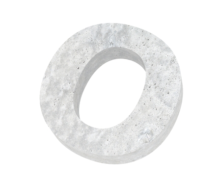 Concrete Capital Letter - O isolated on white background. 3D render Illustrationの写真素材
