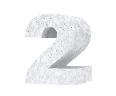3D rendering concrete number 2 two. 3D render Illustration.の写真素材