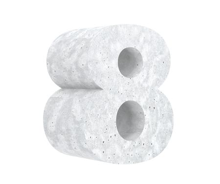 3D rendering concrete number 8 eight. 3D render Illustration.の写真素材