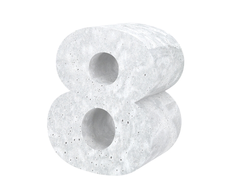 3D rendering concrete number 8 eight. 3D render Illustration.の写真素材