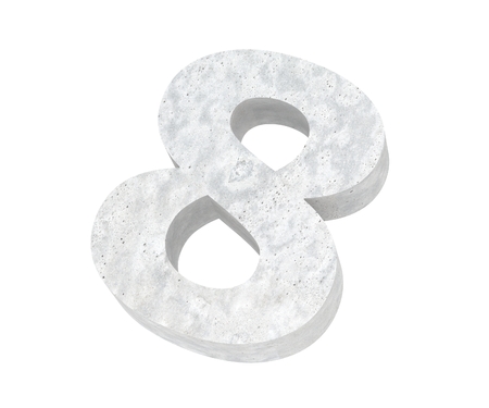 3D rendering concrete number 8 eight. 3D render Illustration.の写真素材