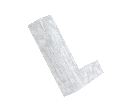 Concrete Capital Letter - L isolated on white background. 3D render Illustrationの写真素材