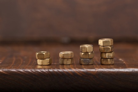 Graph of a Screw nuts. Growth concept.の写真素材