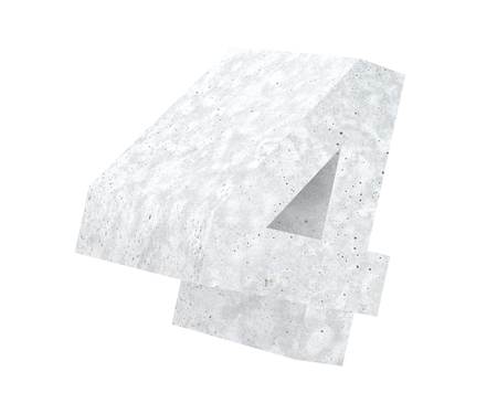 3D rendering concrete number 4 four. 3D render Illustration.の写真素材