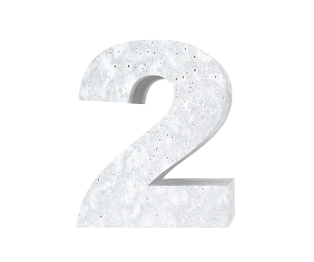 3D rendering concrete number 2 two. 3D render Illustration.の写真素材