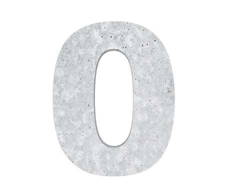 3D rendering concrete number 0 zero. 3D render Illustration.の写真素材
