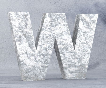 Concrete Capital Letter - Wの写真素材