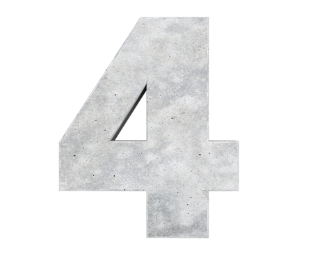 3D rendering concrete number 4. 3D render Illustration.の写真素材