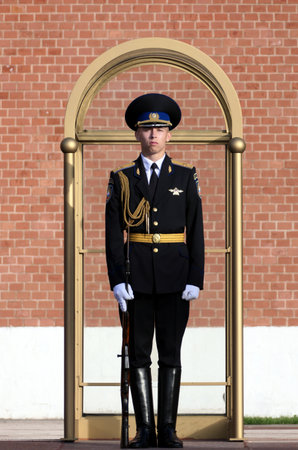 the guard at the Tomb of the Unknown Soldier in Moscow Kremlin