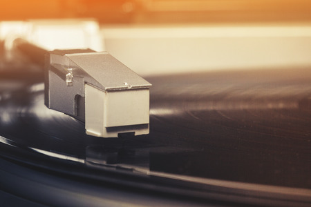 vinyl music player head, festive mood