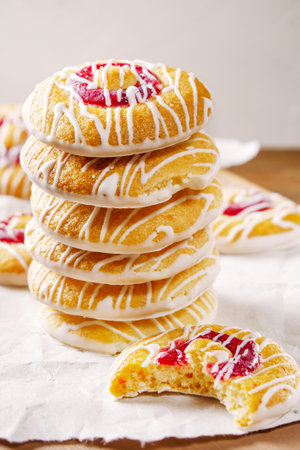 cookies with jam and glaze