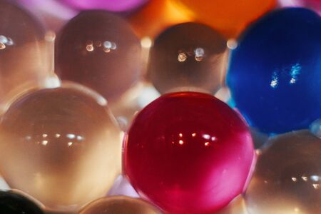 Abstract texture, color balls of hydrogel for the background. Hydrogel beads. Close up.の写真素材