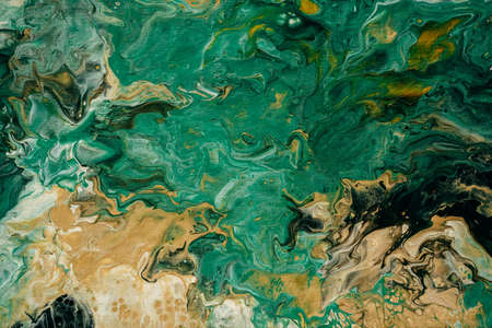 Emerald fluid art abstract background. Beautiful decor for invitation, greeting card, wallpaper.の写真素材