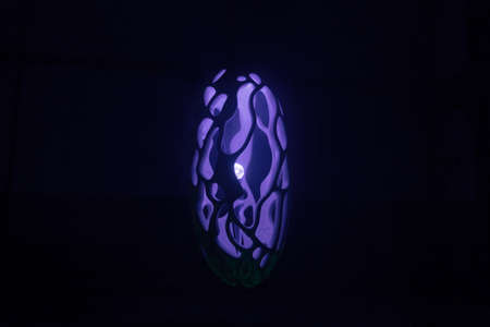 Purple abstract object in dark. Trendy color 2022.の写真素材