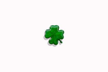 Leaf of clover toy isolated on white background.