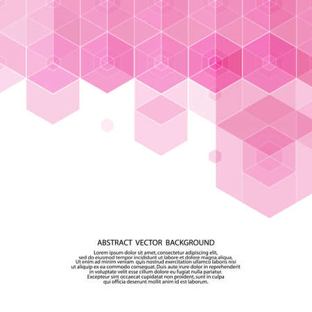 pink hexagon background. vector geometric illustration. mock up advertising. template for presentation.のイラスト素材