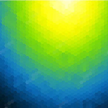 blue and green and yellow hexagon background. polygonal styleのイラスト素材