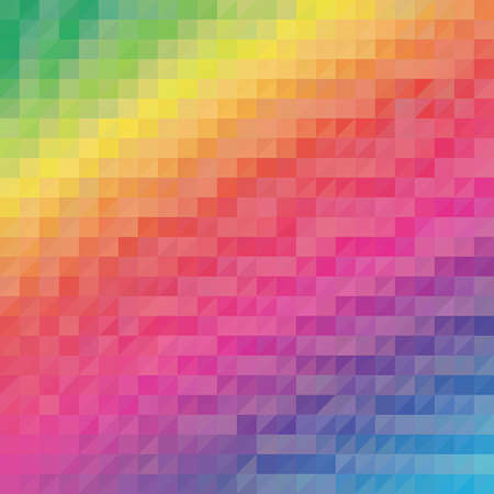 color triangles background. abstract vector geometric design. layout for presentation, advertising. polygonal style. green, red, yellow, pink, purple blue violet colorのイラスト素材