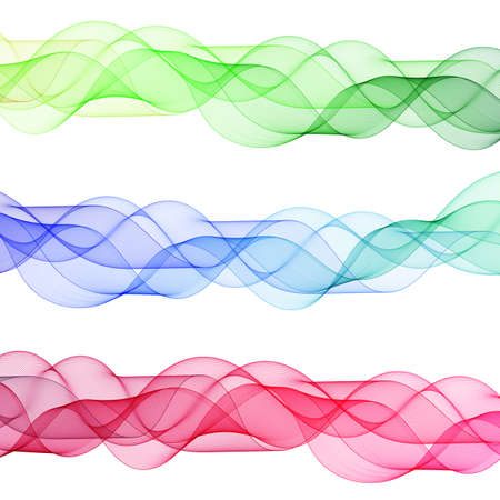 Set of colored waves. Abstract graphicsのイラスト素材