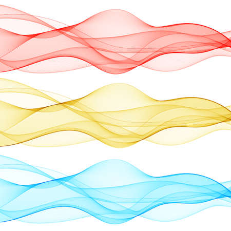 Set of colored waves. Abstract backgroundのイラスト素材