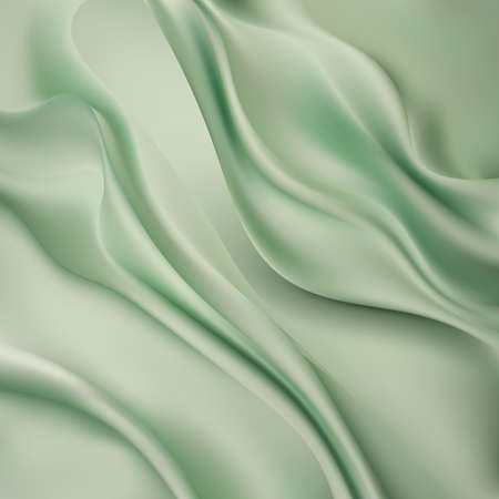 Smooth elegant green silk or satin luxury cloth texture can use as abstract background. Luxurious background designのイラスト素材
