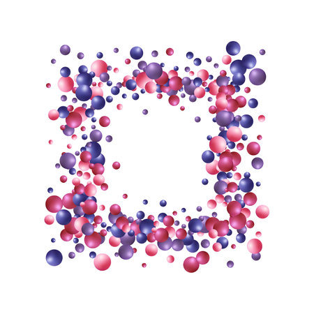 Square frame with colored glossy circles. Photo Frame.のイラスト素材