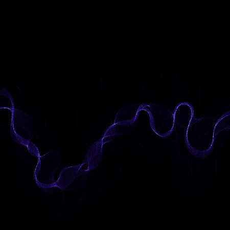 Abstract purple wave with glitter particles. design element.