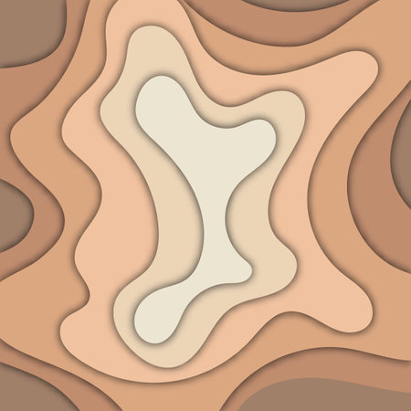 Modern and trendy background. Abstract design with wave shapes in a paper cut style. Background template for your design, with space for your text.のイラスト素材