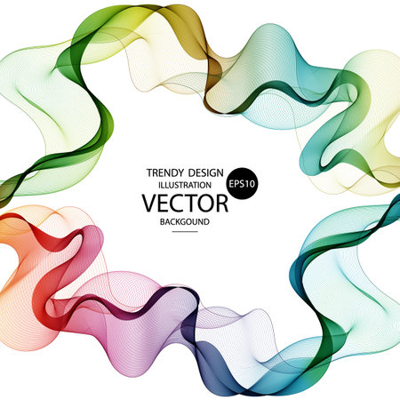 Set of colored waves. design elements.のイラスト素材