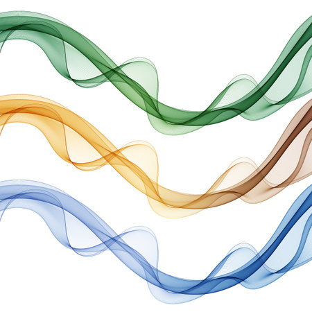 Set of colored waves. Abstract vector background.のイラスト素材