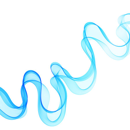 Smooth wavy blue lines in the form of abstract waves.のイラスト素材