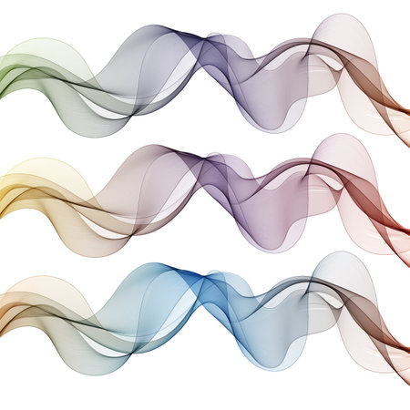 Set of colored abstract waves. presentation template.のイラスト素材