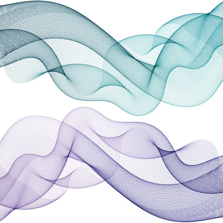 Vector set of abstract wave pattern. waves.のイラスト素材