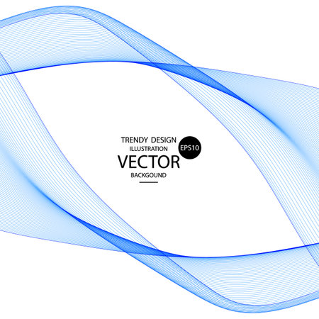 Smooth wavy blue lines in the form of abstract waves.のイラスト素材
