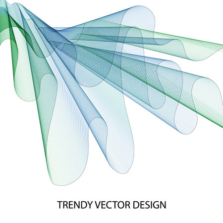 Color wave. Blue and green lines. Modern design element.のイラスト素材