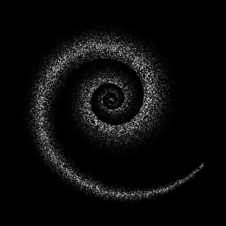 Shiny shimmering silver spiral. Festive design element.のイラスト素材