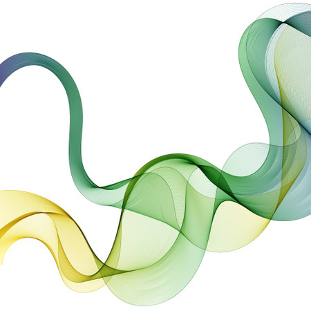 Abstract vector background, color waved lines for brochure, website, flyer design. Transparent smooth wave.のイラスト素材