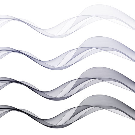 Set of gray waves. Vector abstract wave patterns.のイラスト素材