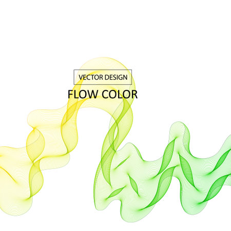 abstract vector wave. Green, yellow and blue colors. layout for presentation.のイラスト素材