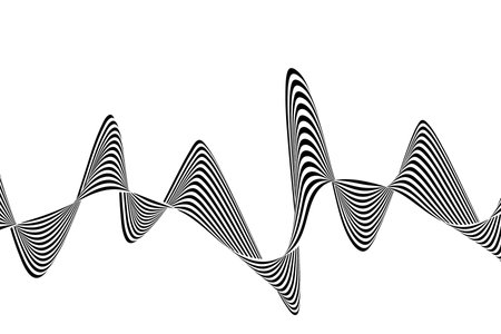 Abstract black and white wave. Template, layout, banner.